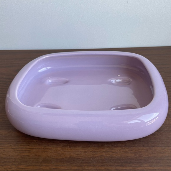 White Rose Lilac Purple Shallow Planter - Picture 2 of 6